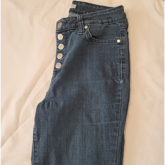 Nine West Women's Jeans High Rise Skinny Button Fly Dark Blue 5 Size 6 - Picture 2 of 9